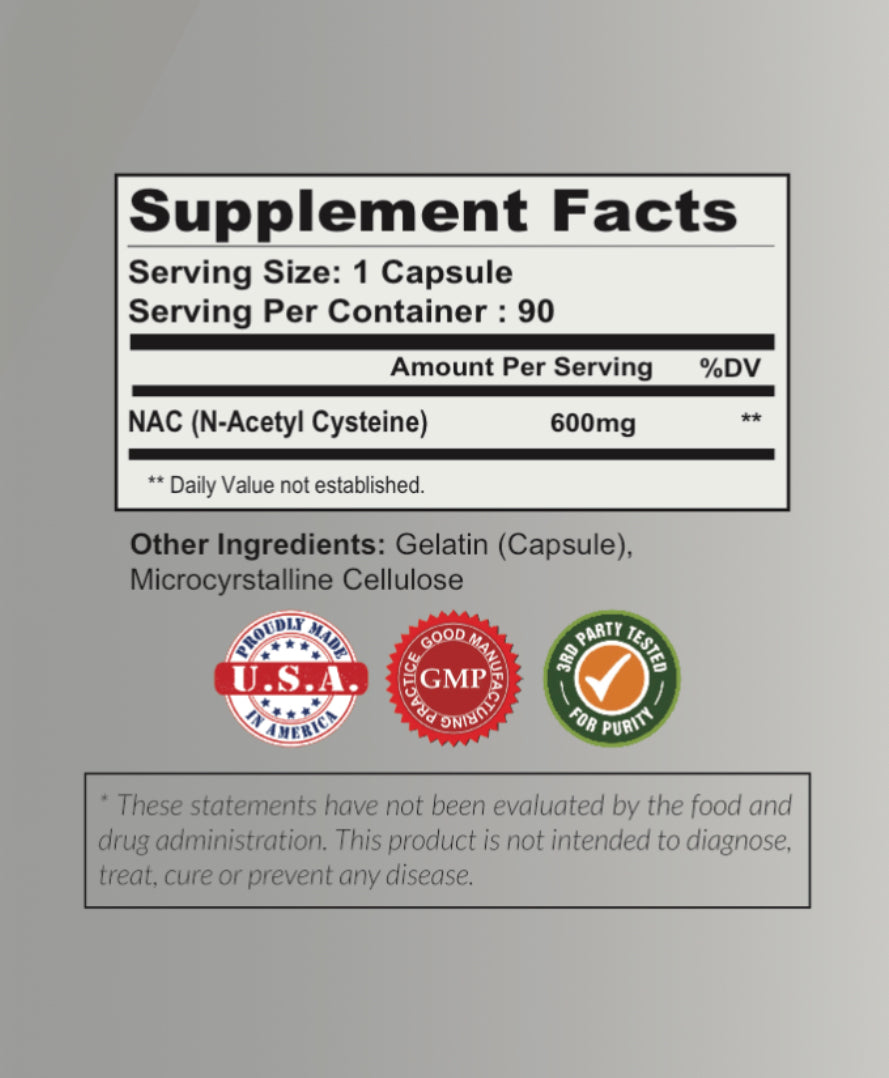 N-acetyl cysteine (NAC) 600mg-90 Capsules