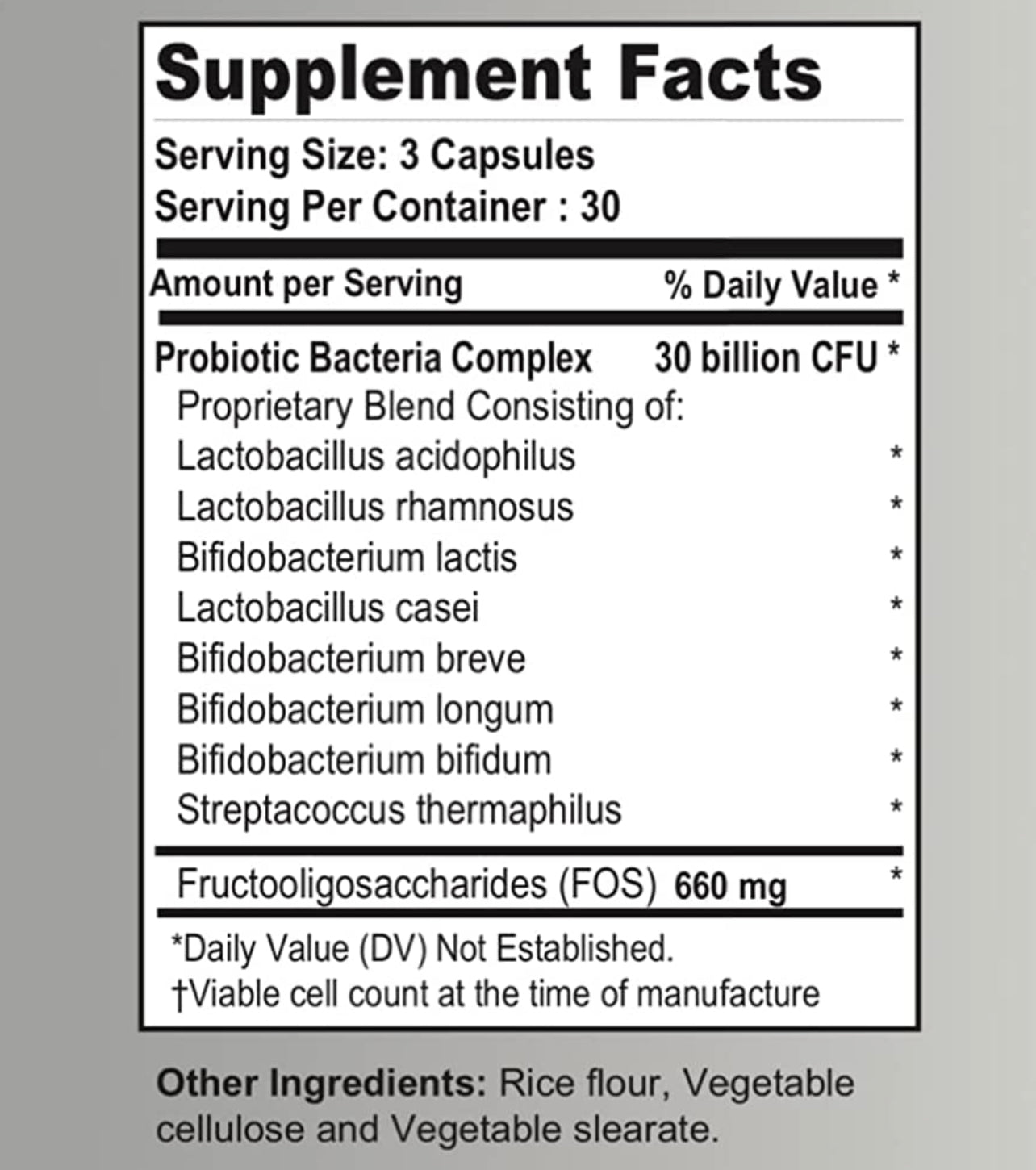 Probiotic Capsules-30 Billion CFU